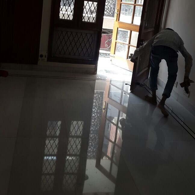 After marble polishing