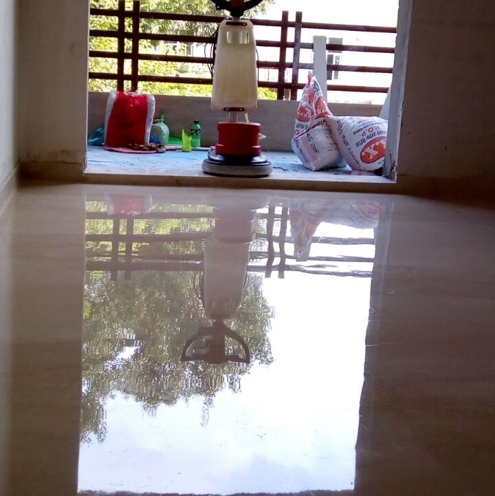 After marble polishing